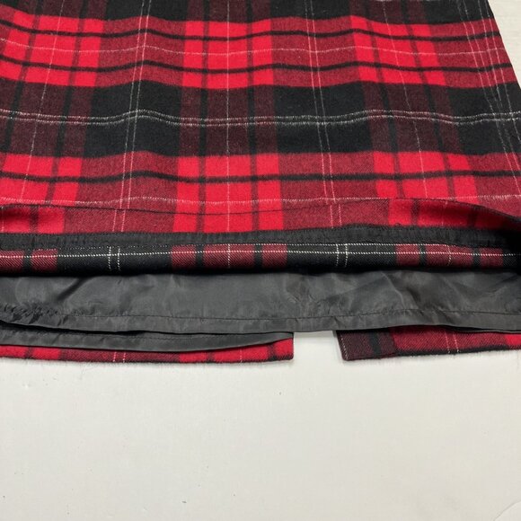 Vintage Y2K Talbots Skirt Womens 10 Red Tartan Plaid Wool Maxi Preppy Holiday - Picture 8 of 8